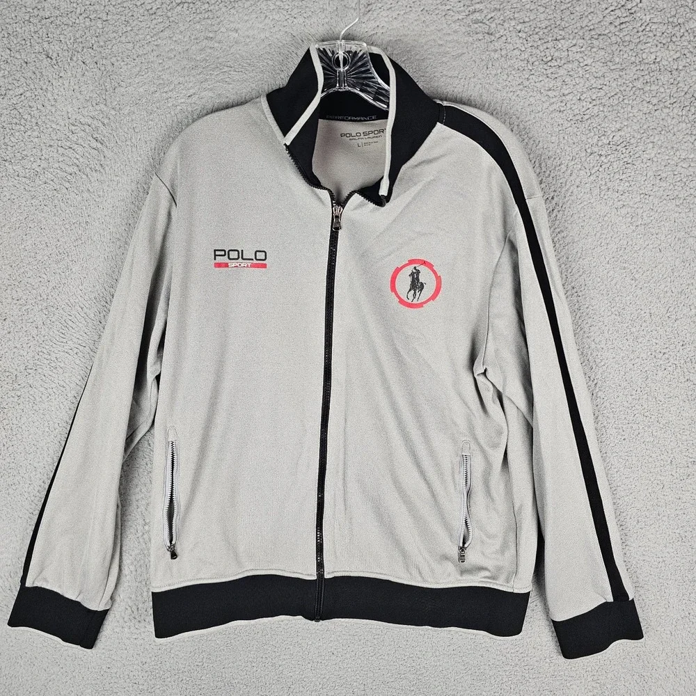 Polo Sport Ralph‎ Lauren Jacket Mens Large Gray Performance Mock Neck Full Zip